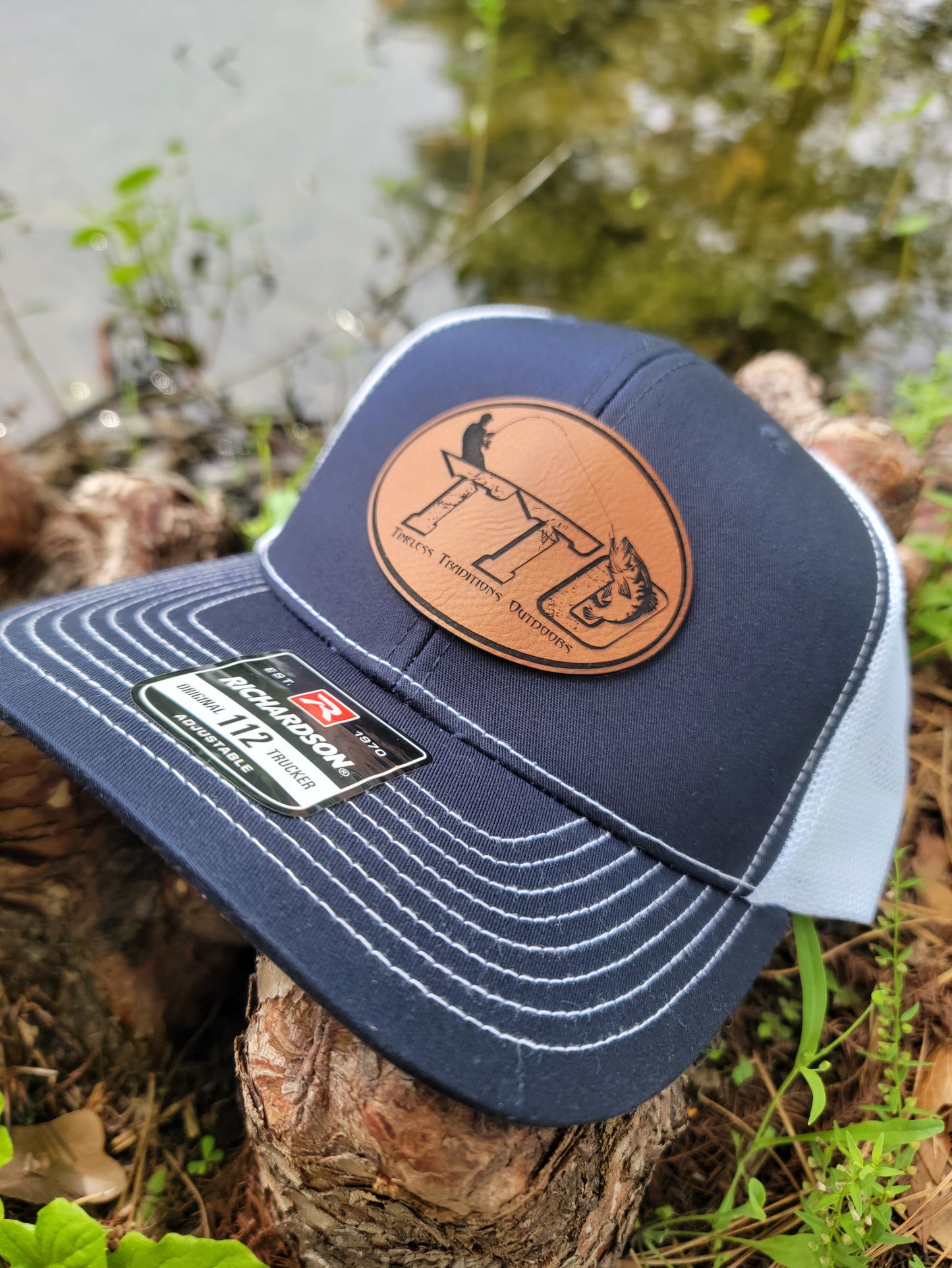 Bass Fishing Leather Patch